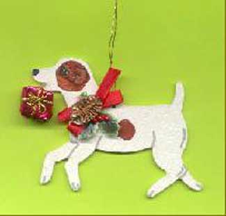 Jack Russell with Package Ornament