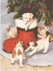 Puppies Under the Tree Christmas Cards is $8.00
